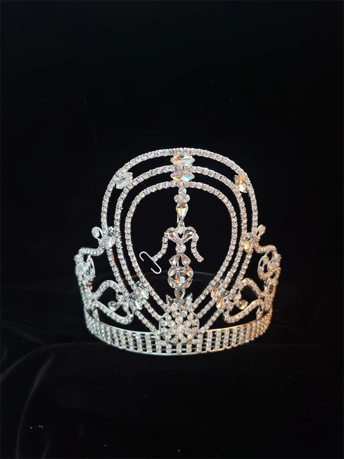 Wholesale Miss World Beauty Pageant Crown Custom Silver Tiaras And Crowns in Crystals