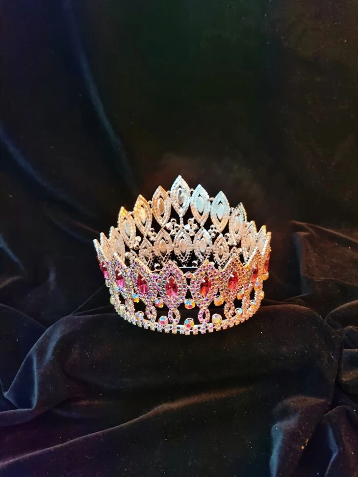 Beauty Custom Circle Crown Rhinestone Pageant Full Round Crowns Crystal Miss AB Stones Tiara best